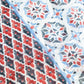 Calabrese Geometric Floral Scarf - White/Red/Black