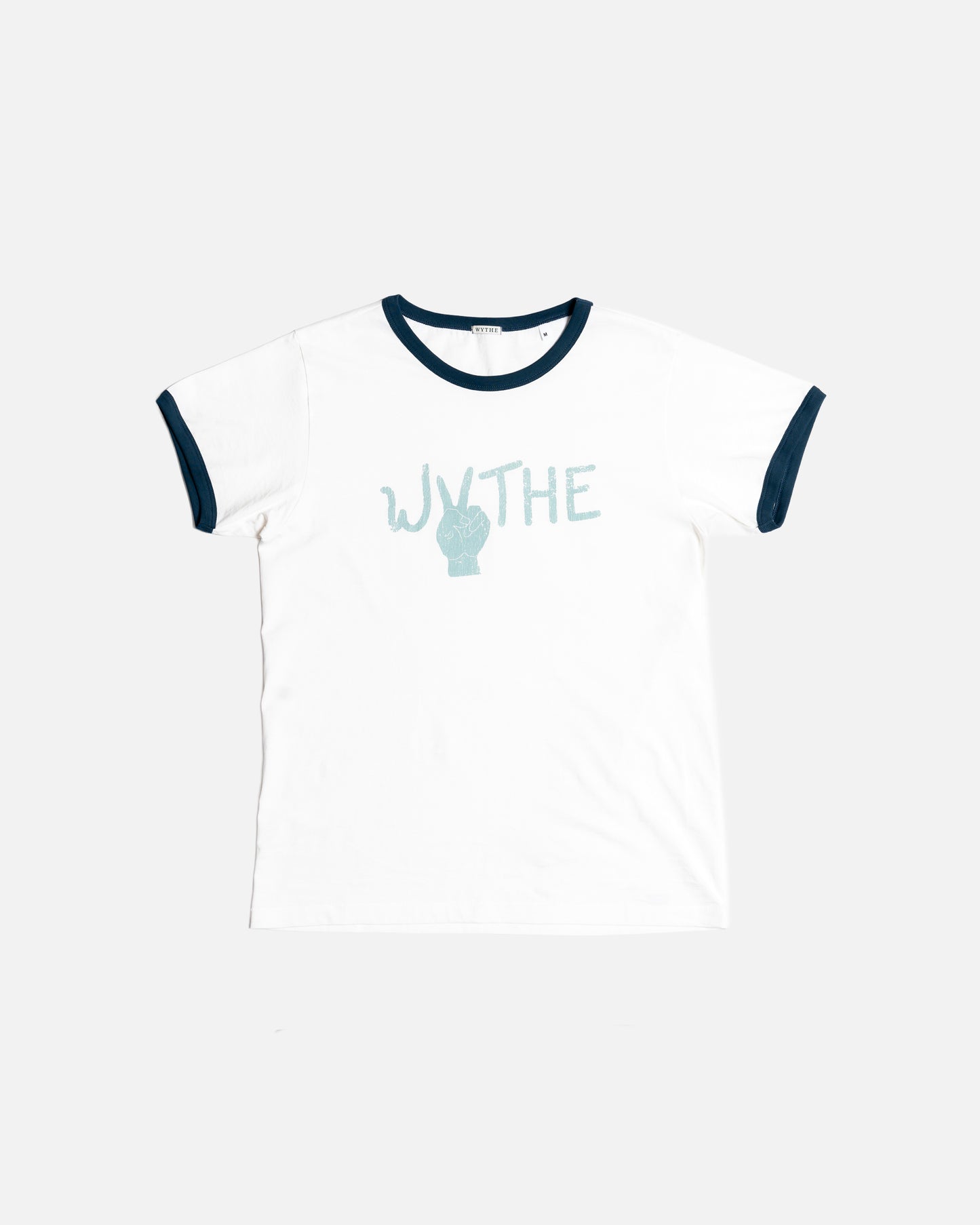 Wythe New York "Peace" Tubular Ringer Tee - Faded Navy