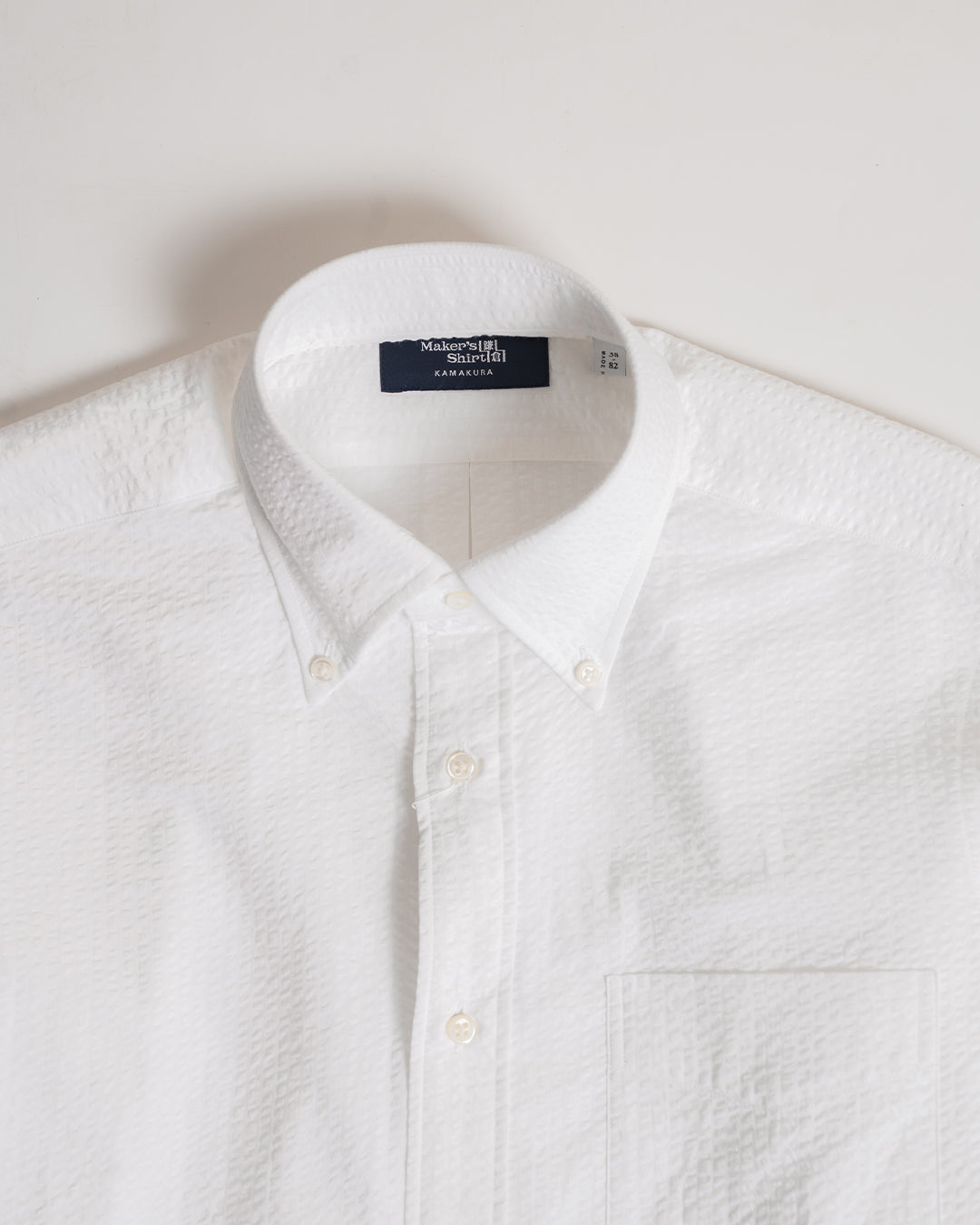 Kamakura White Seersucker Shirt