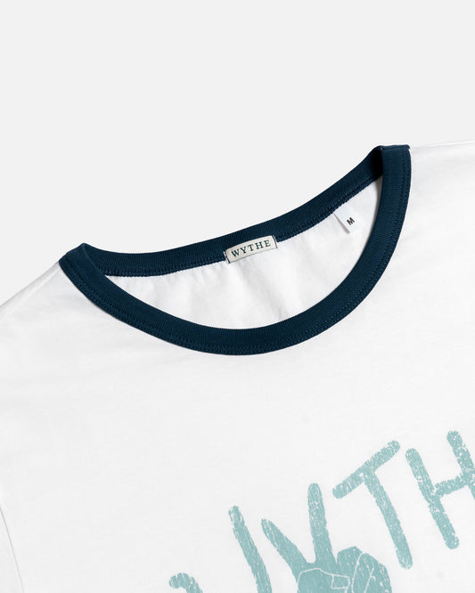 Wythe New York "Peace" Tubular Ringer Tee - Faded Navy