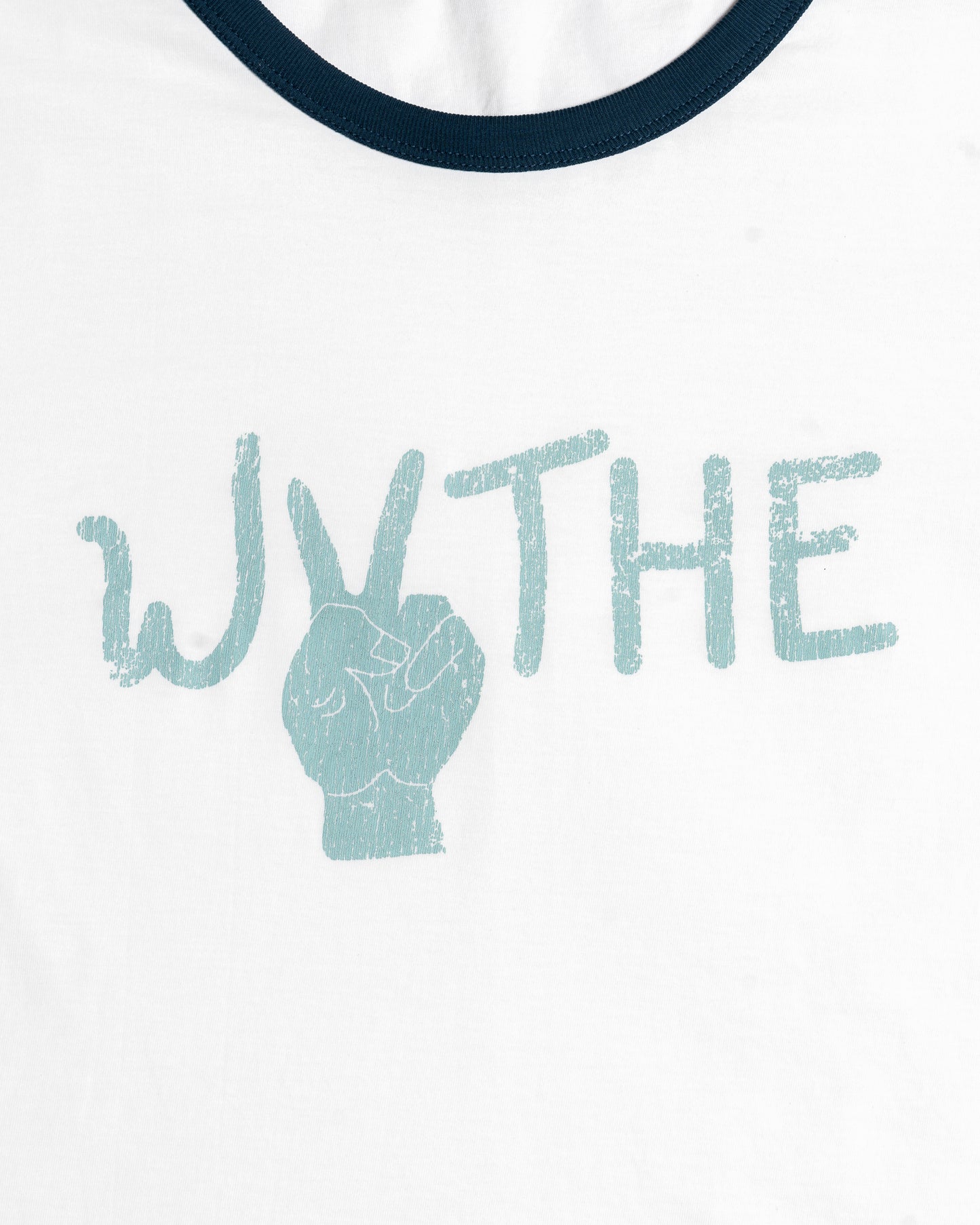 Wythe New York "Peace" Tubular Ringer Tee - Faded Navy