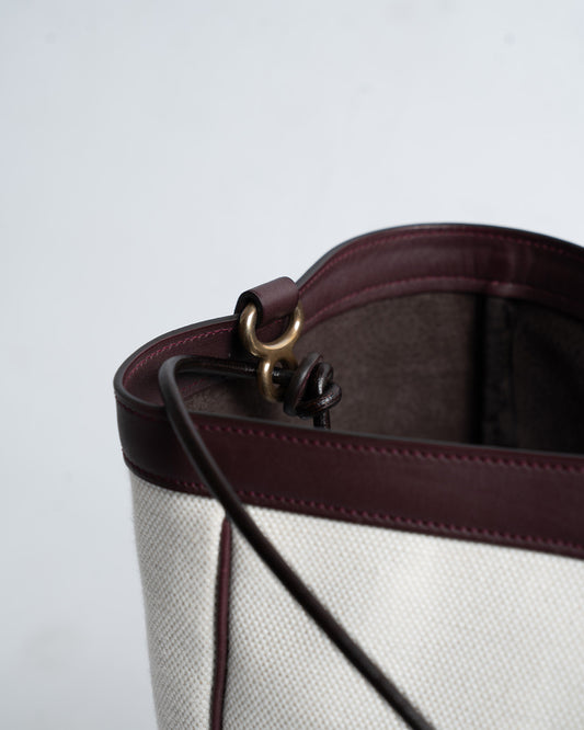SAIC Firenze Canvas Tote Bag Natural/Burgundy