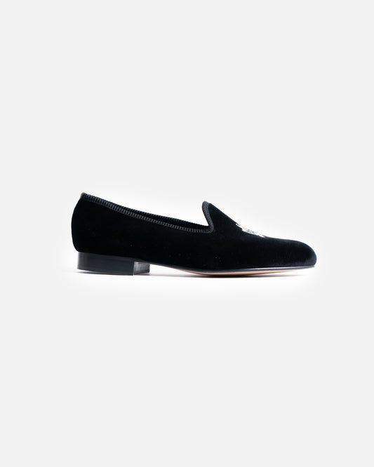 Bryceland's x Bowhill & Elliott Velvet Slippers Black (Thunderbird)