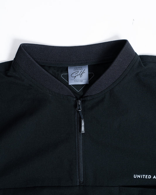United Arrows Golf Black Cool Dots Half Zip Pullover