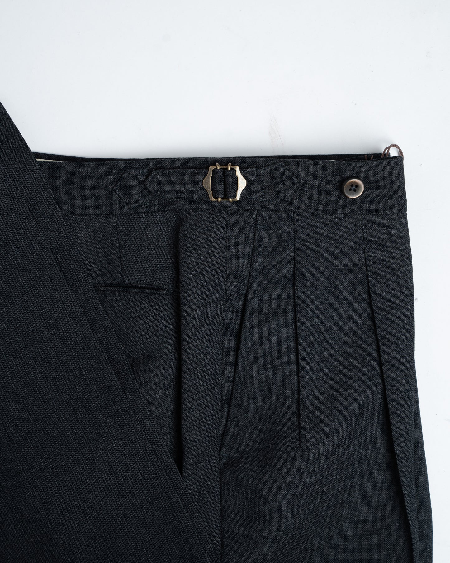 The Decorum Delon Trousers in Dark Grey Wool