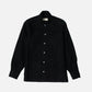 YK Black Linen Stand Collar Work Jacket