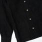 YK Black Linen Stand Collar Work Jacket