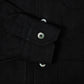YK Black Linen Stand Collar Work Jacket