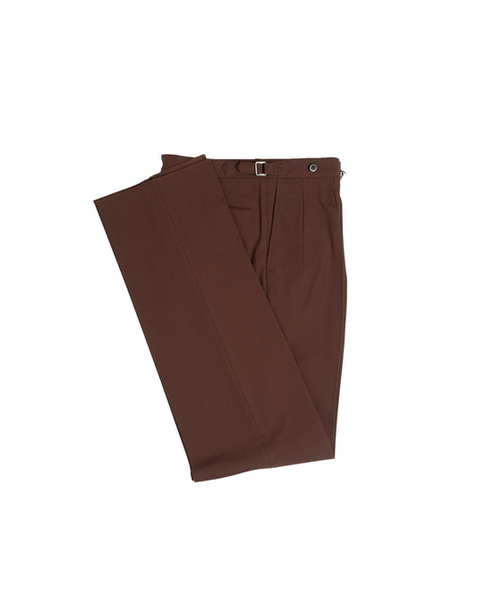 The Decorum Grant Trousers in Dark Brown Cotton