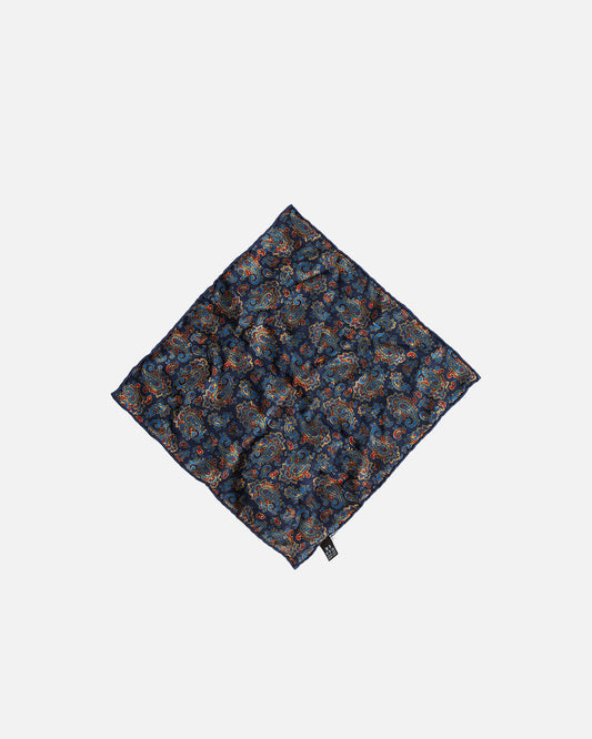 Calabrese Geometric Pocket Square - Navy/Red
