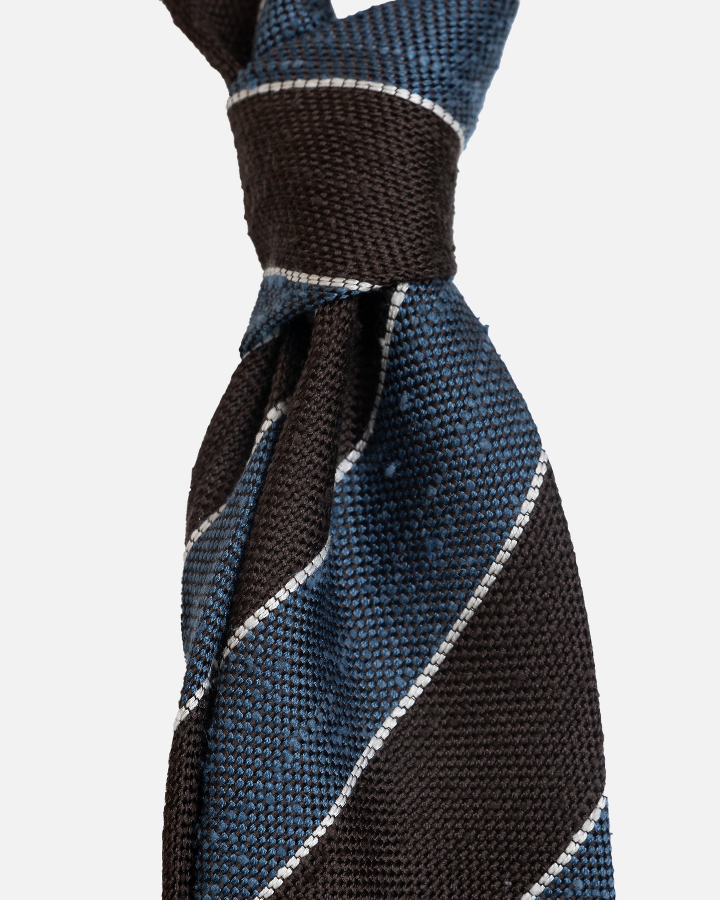 Bigi Cravatte Brown/Blue Stripe Wool Tie