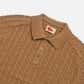 The Decorum Cable Knit Polo Shirt - Mocha