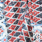 Calabrese Geometric Floral Scarf - White/Red/Black