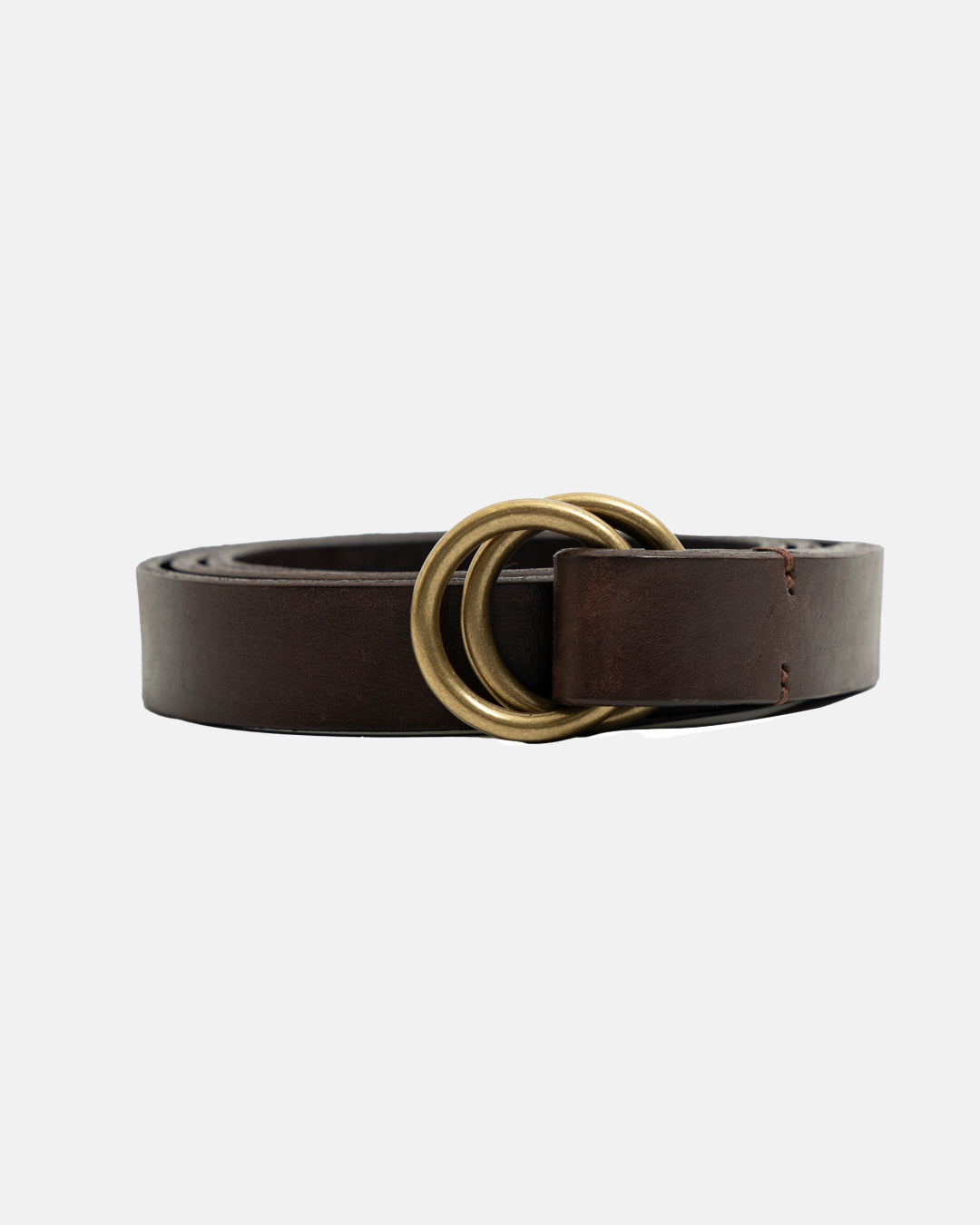 The Decorum 3/4" Ring Belt Dark Brown