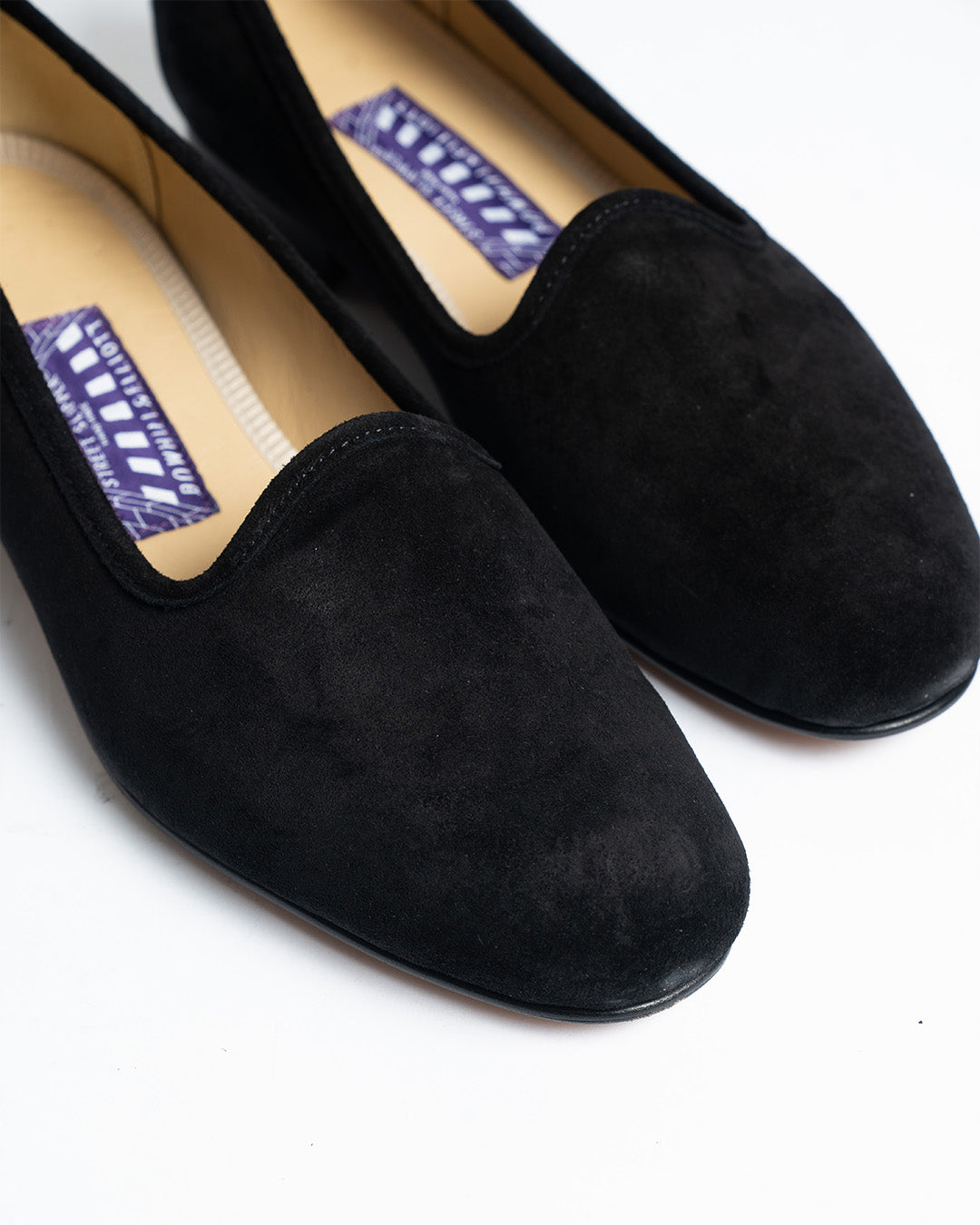 Bowhill and Elliott Black Suede Pump