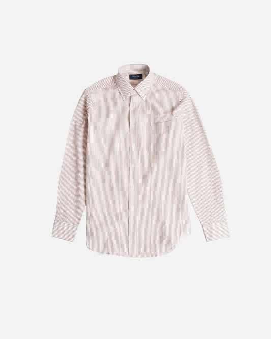 Kamakura Brown Stripe Seersucker Shirt