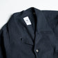 YK Navy Seersucker Long Sleeve Cabana Shirt FW24