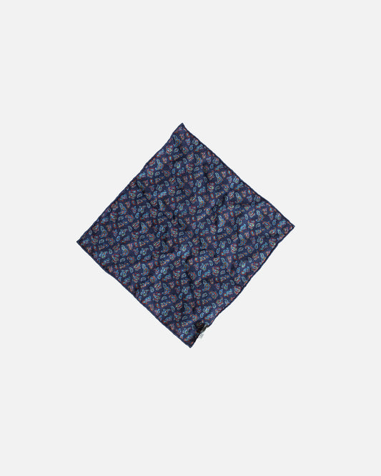 Calabrese Mythical Creatures Pocket Square - Navy/Red