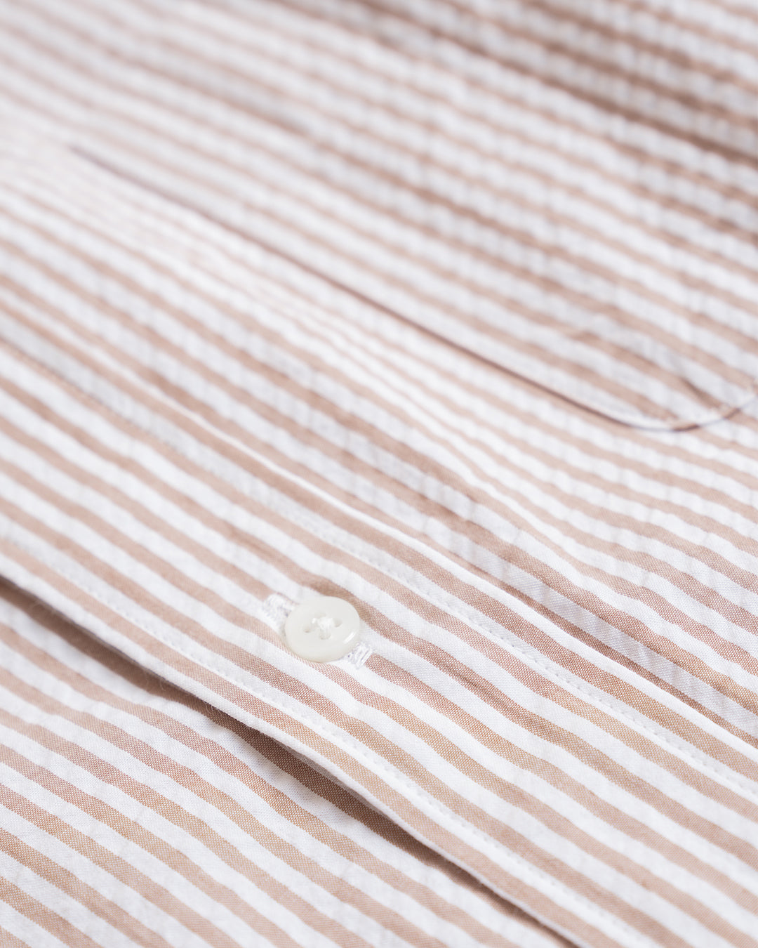 Kamakura Brown Stripe Seersucker Shirt