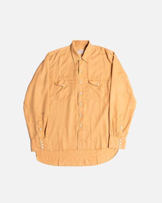 Wythe New York Tencel Gabardine Pearlsnap Shirt - Apricot