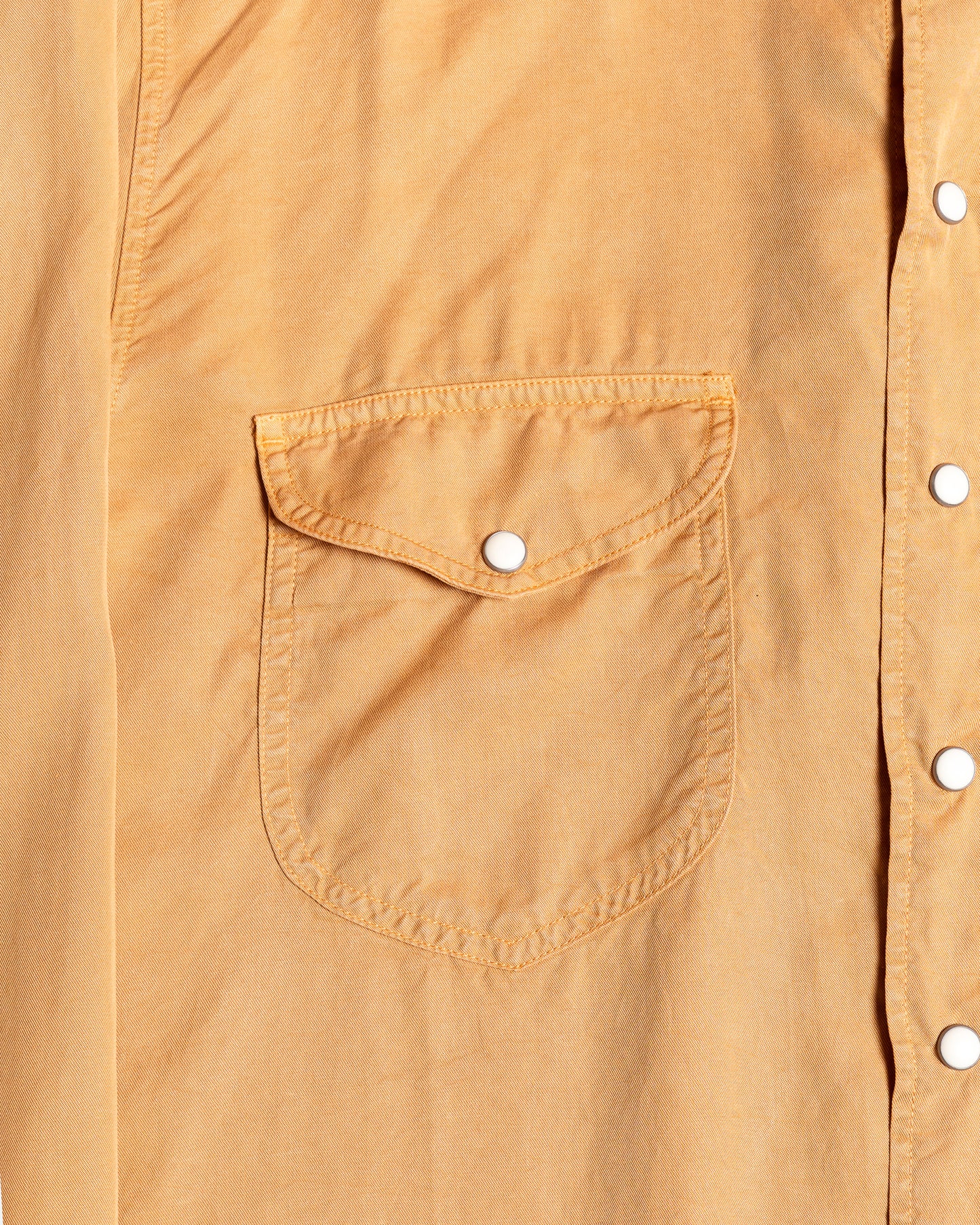 Wythe New York Tencel Gabardine Pearlsnap Shirt - Apricot