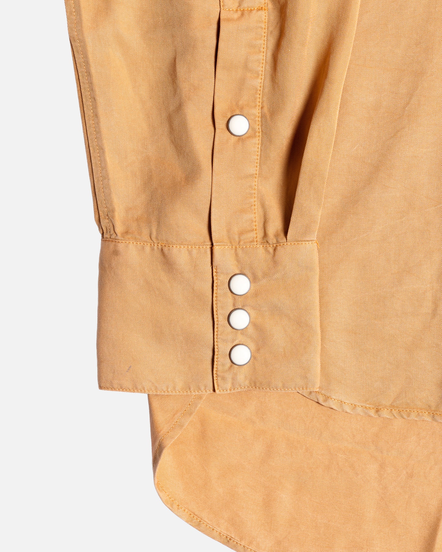 Wythe New York Tencel Gabardine Pearlsnap Shirt - Apricot