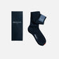 Bresciani 001 Blu Ribbed Over The Calf Linen socks