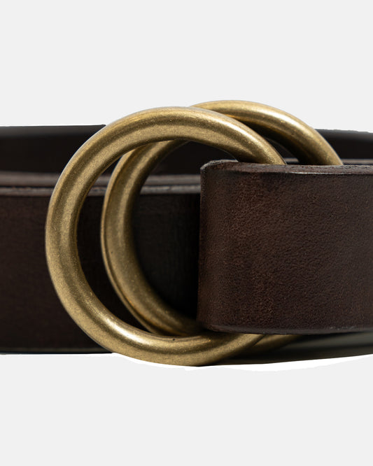 The Decorum 3/4" Ring Belt Dark Brown