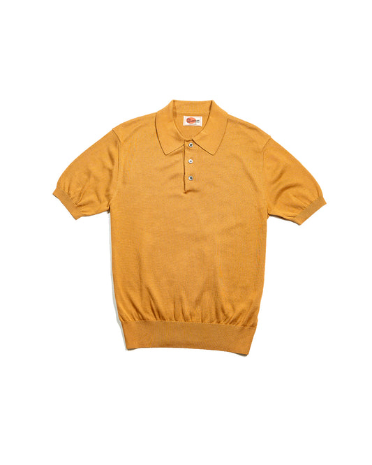The Decorum Silk Knit Polo Shirt - Mustard