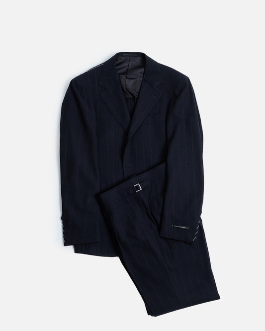 Ring Jacket Navy Stripe Suit