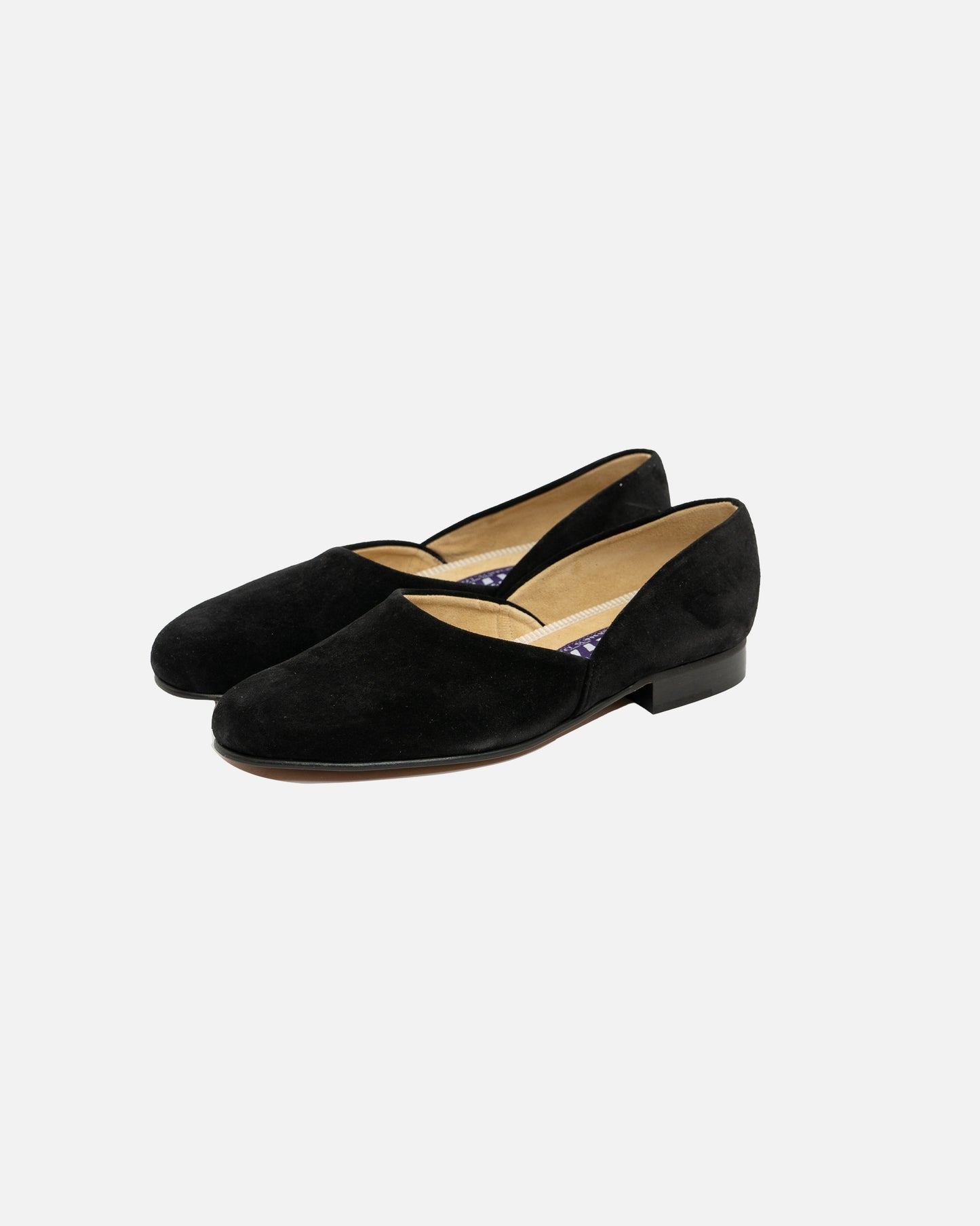 Bowhill and Elliott Black Suede Grecian Slippers