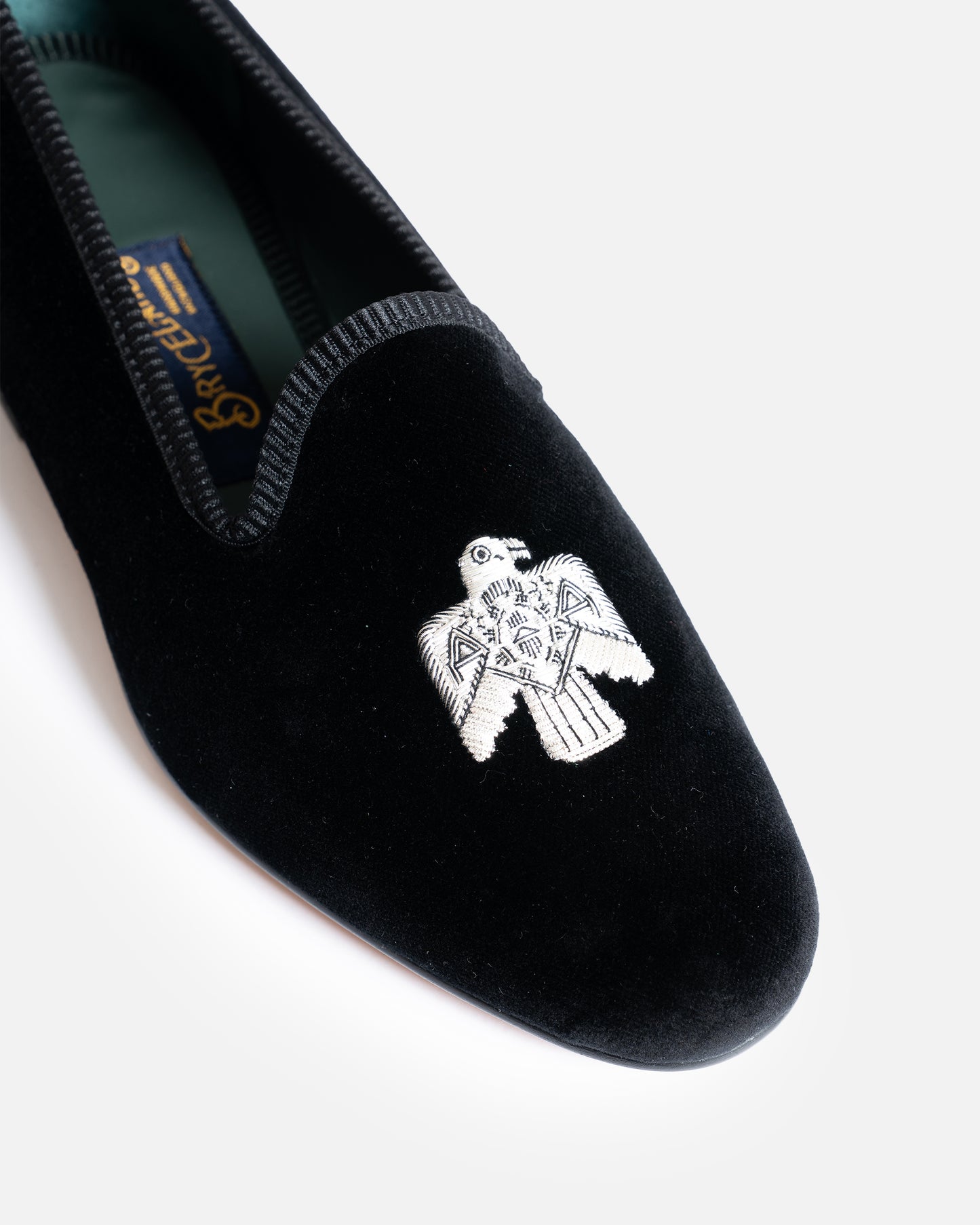 Bryceland's x Bowhill & Elliott Velvet Slippers Black (Thunderbird)