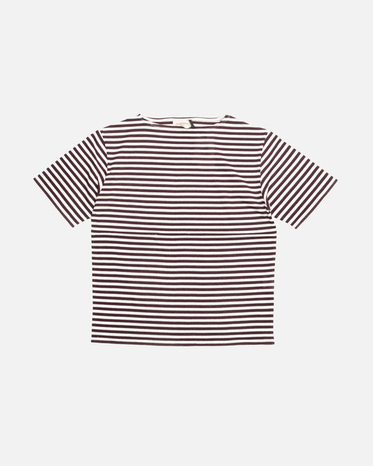 YK White/Maroon Boat Neck Breton