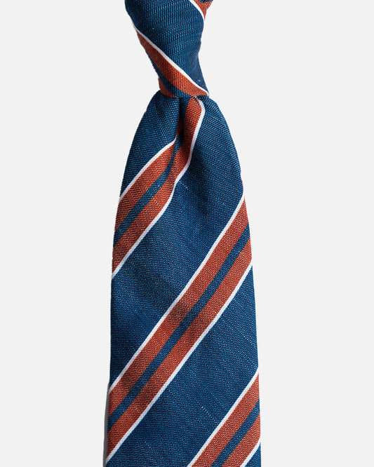 Bigi Cravatte Navy/Orange Repp Stripe Tie