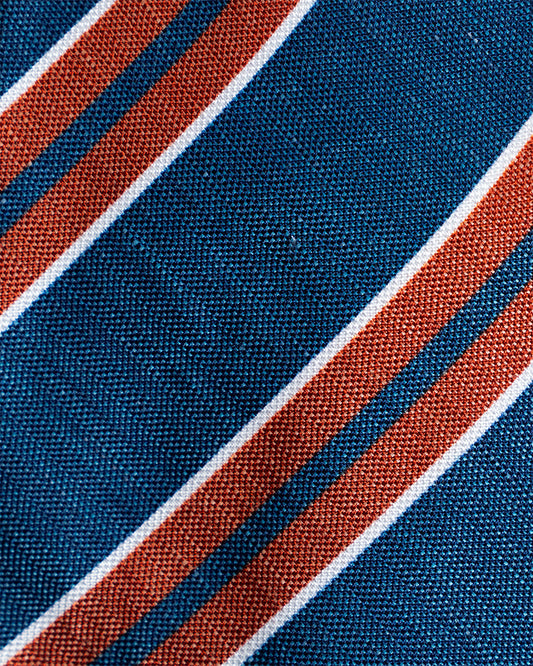 Bigi Cravatte Navy/Orange Repp Stripe Tie