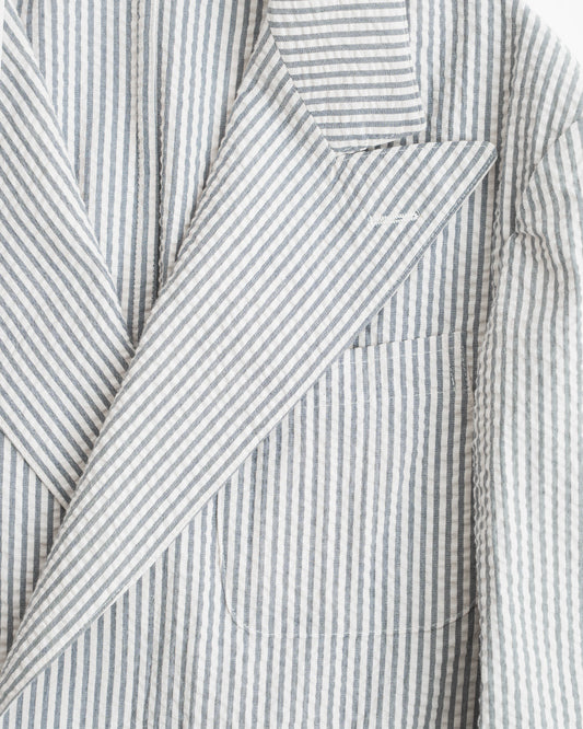 YK Blue Seersucker Unconstructed Jacket