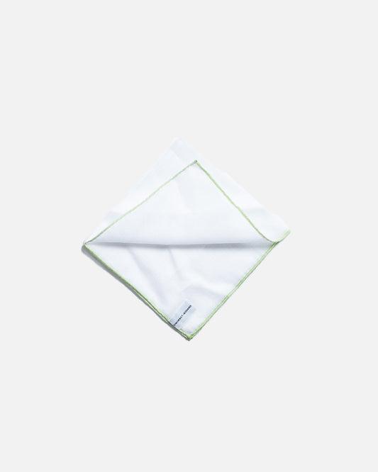 Simonnot Godard White/Green Pocket Square