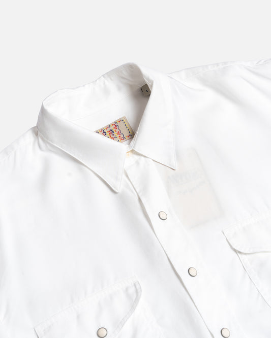 Wythe New York Tencel Gabardine Pearlsnap Shirt - Natural