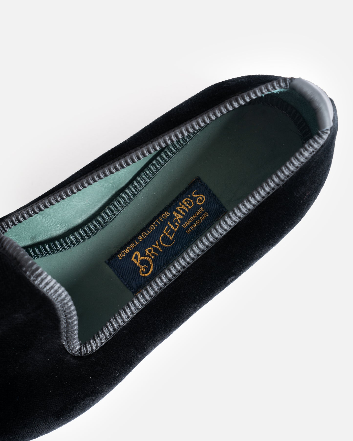 Bryceland's x Bowhill & Elliott Velvet Slippers Black (Thunderbird)