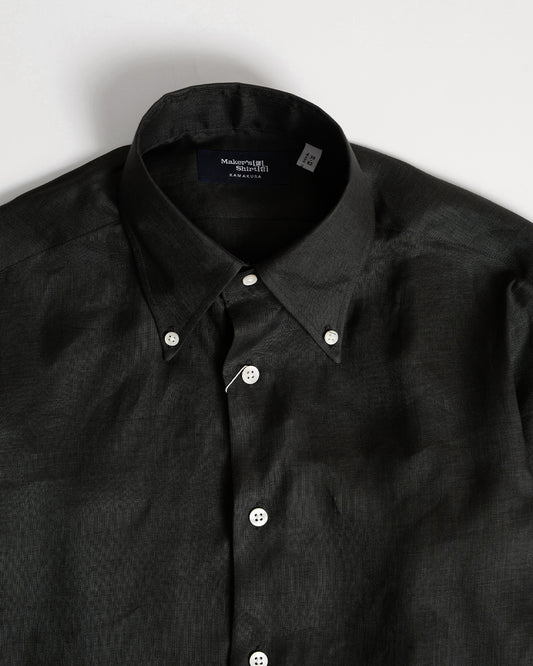 Kamakura Black Linen Napoli Shirt