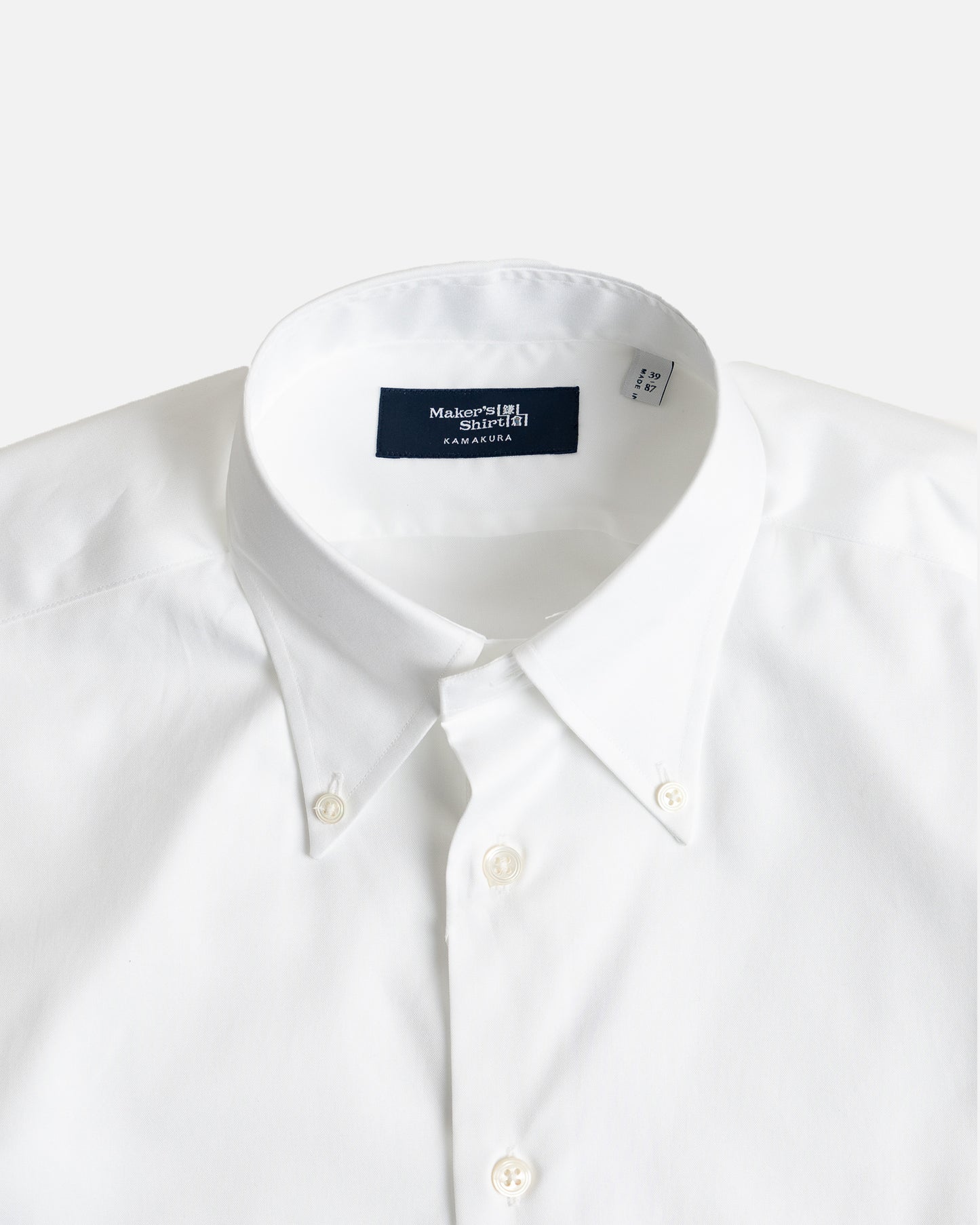 Kamakura White Pinpoint Button Down Napoli Shirt