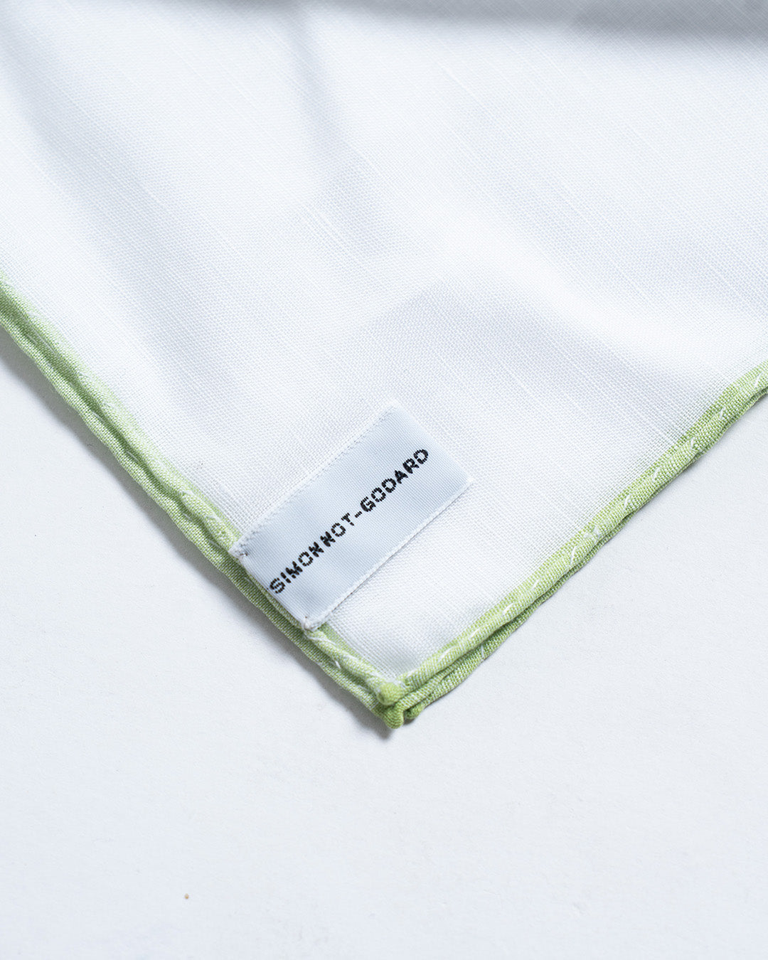 Simonnot Godard White/Green Pocket Square