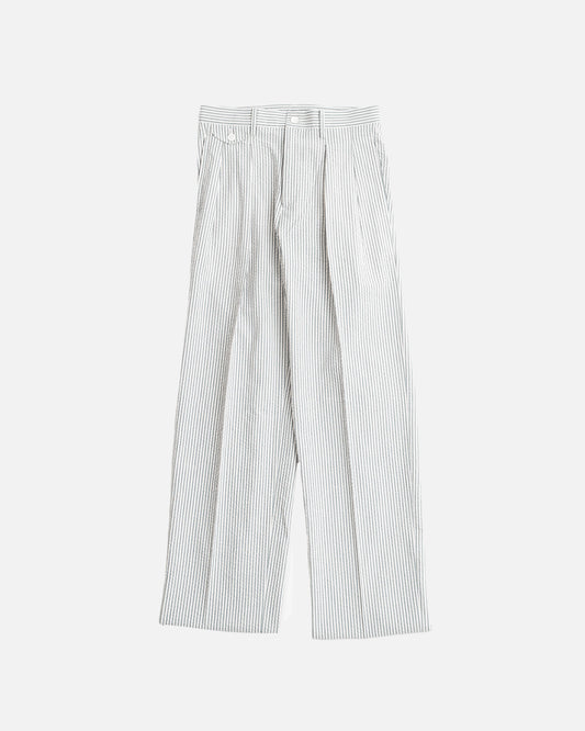 YK Blue Seersucker Wide Trousers