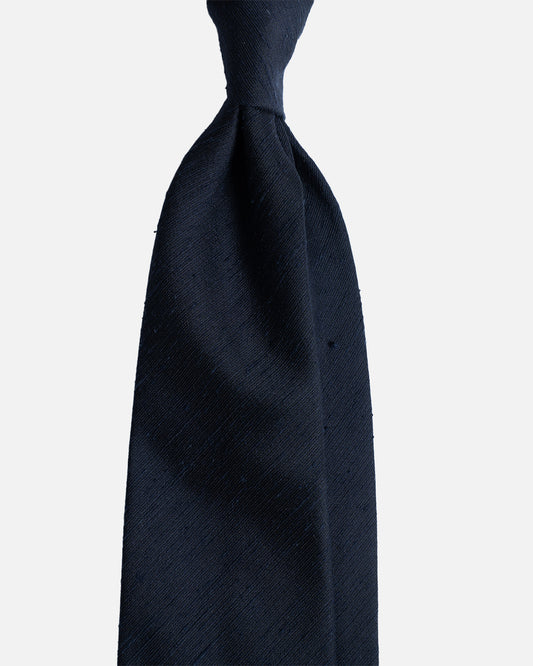 Bigi Cravatte Navy Raw Silk Tie