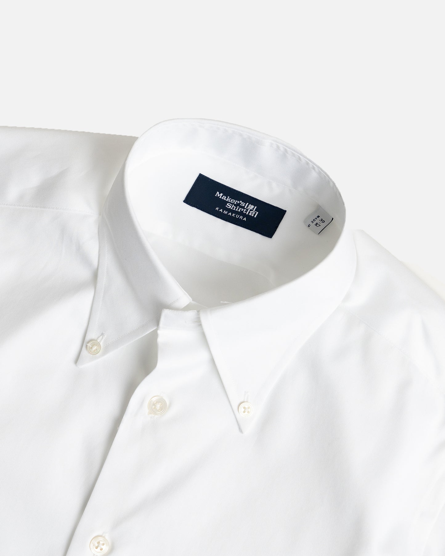 Kamakura White Pinpoint Button Down Napoli Shirt