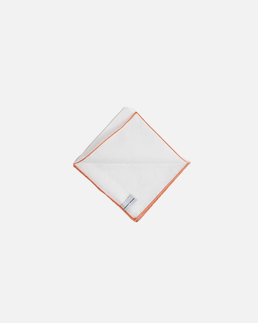 Simonnot Godard White/Orange Pocket Square