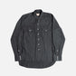 Wythe New York Tencel Gabardine Pearlsnap Shirt - Faded Black