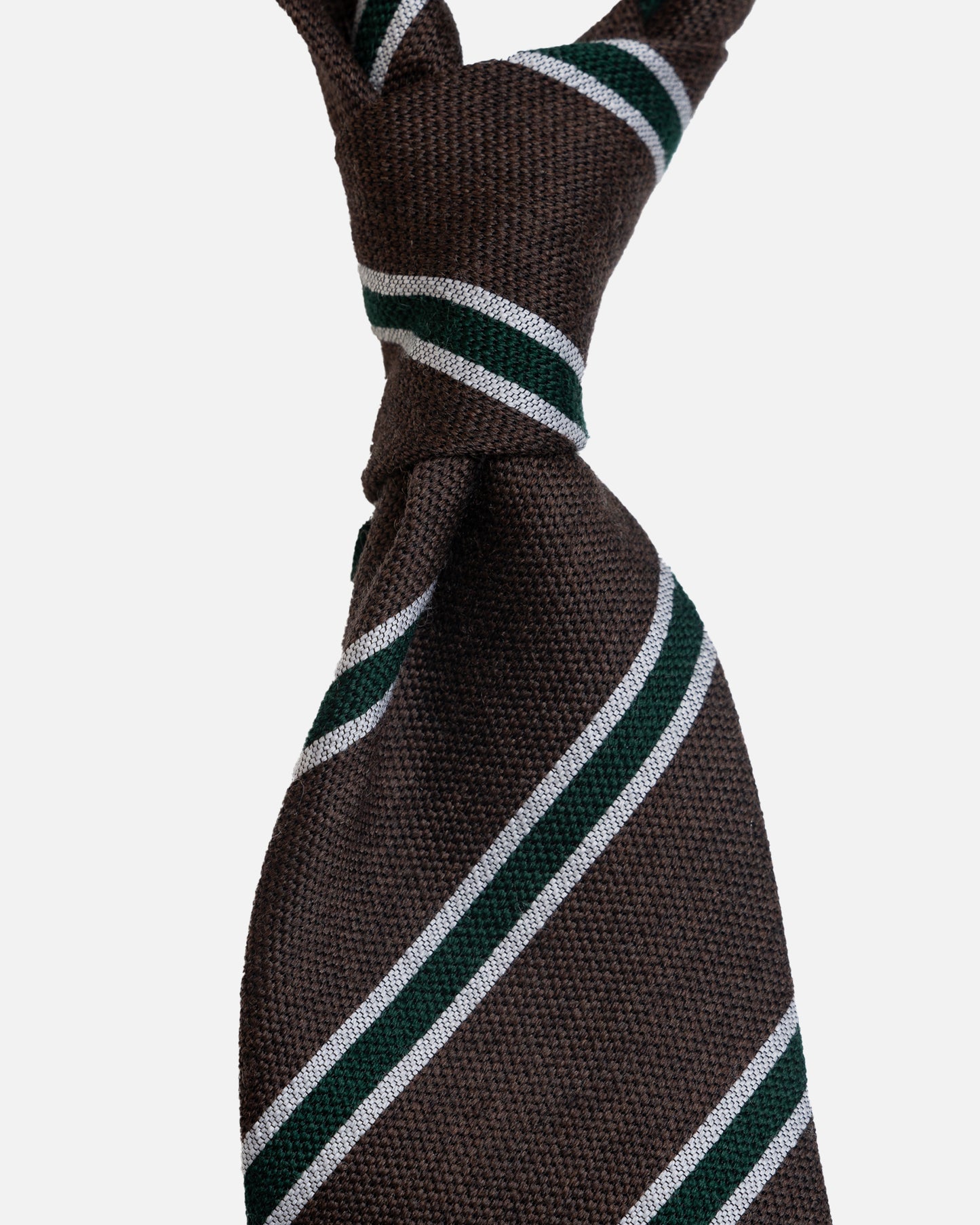 Bigi Cravatte Brown/Green Wool Striped Tie