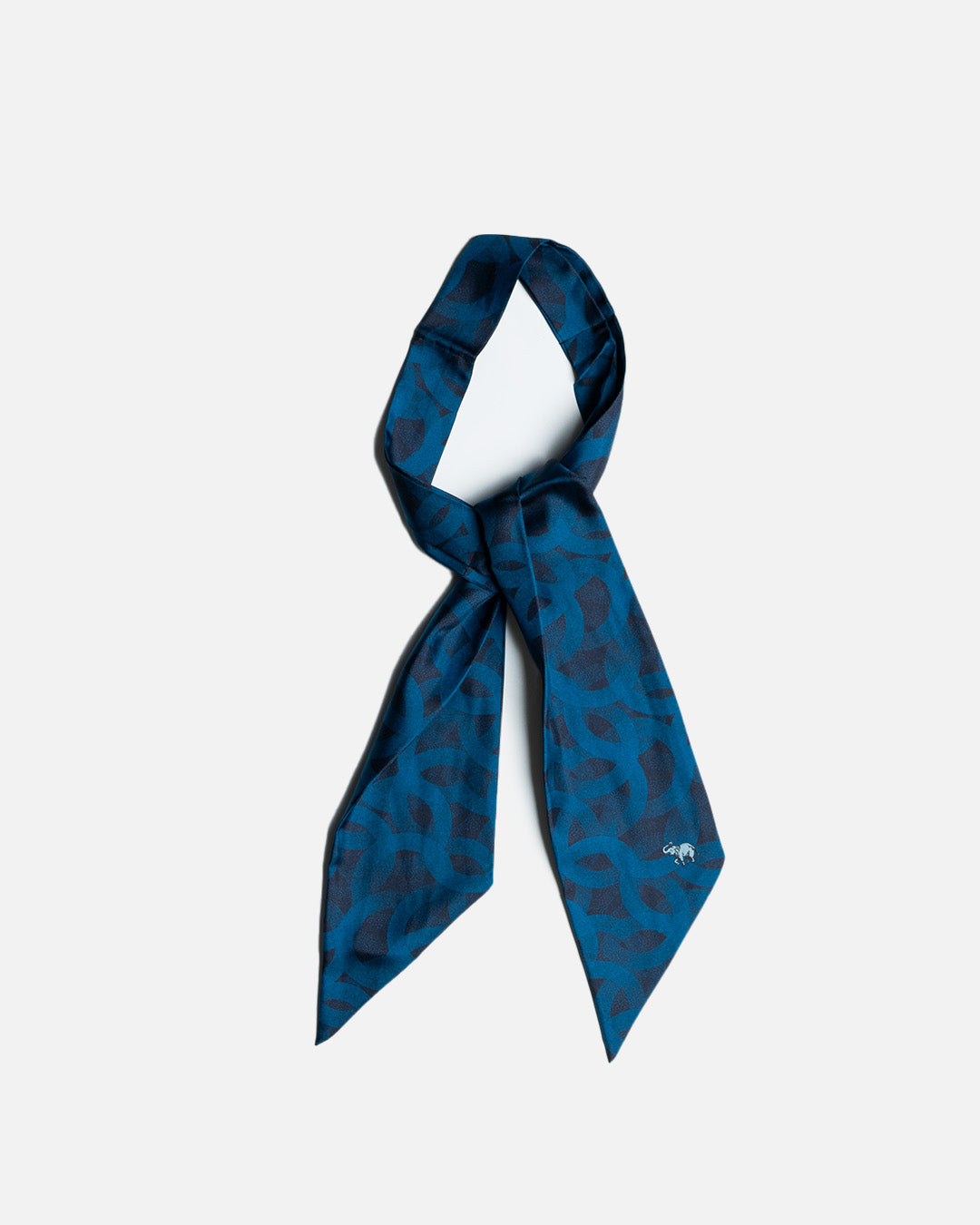 YK Blue/Black Printed Scarf FW24