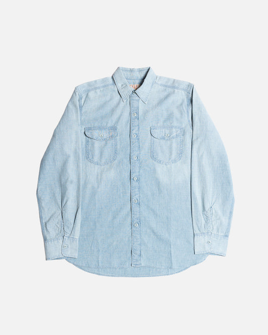 Wythe New York Chambray Workshirt - Washed and Sunfaded Indigo